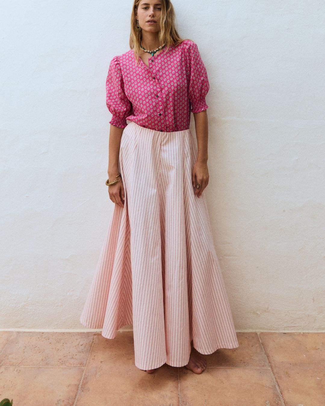 PIA Pink stripes skirt