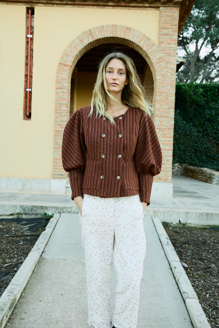 Rayan White and red lilies pants