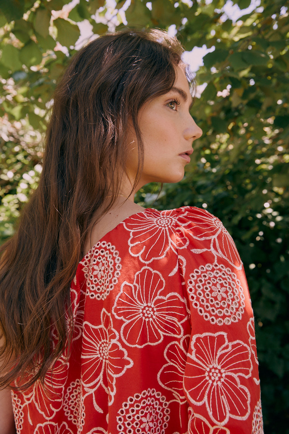 Vestido LEILA bordado rojo