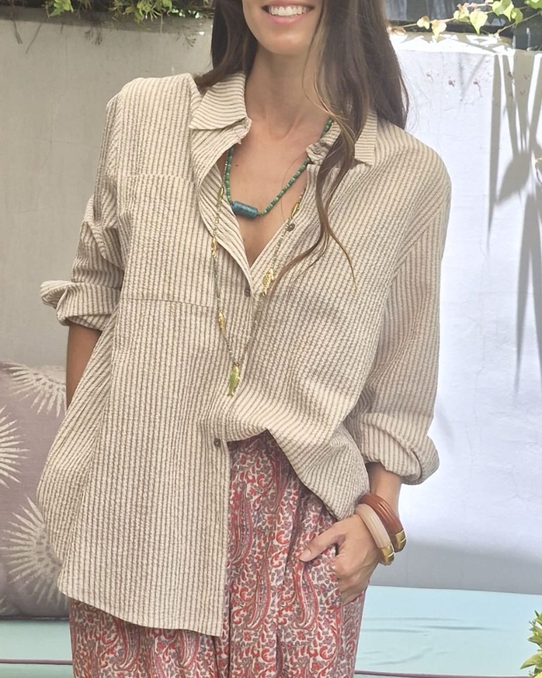JOE Blouse Beige stripes