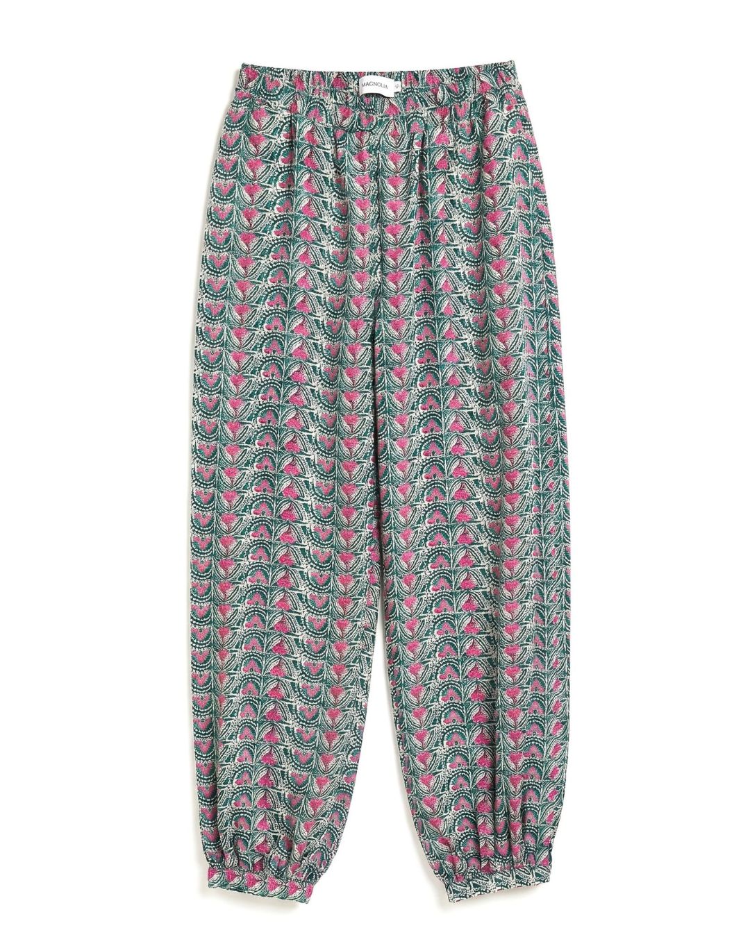 Pantalón MARC green and pink motifs