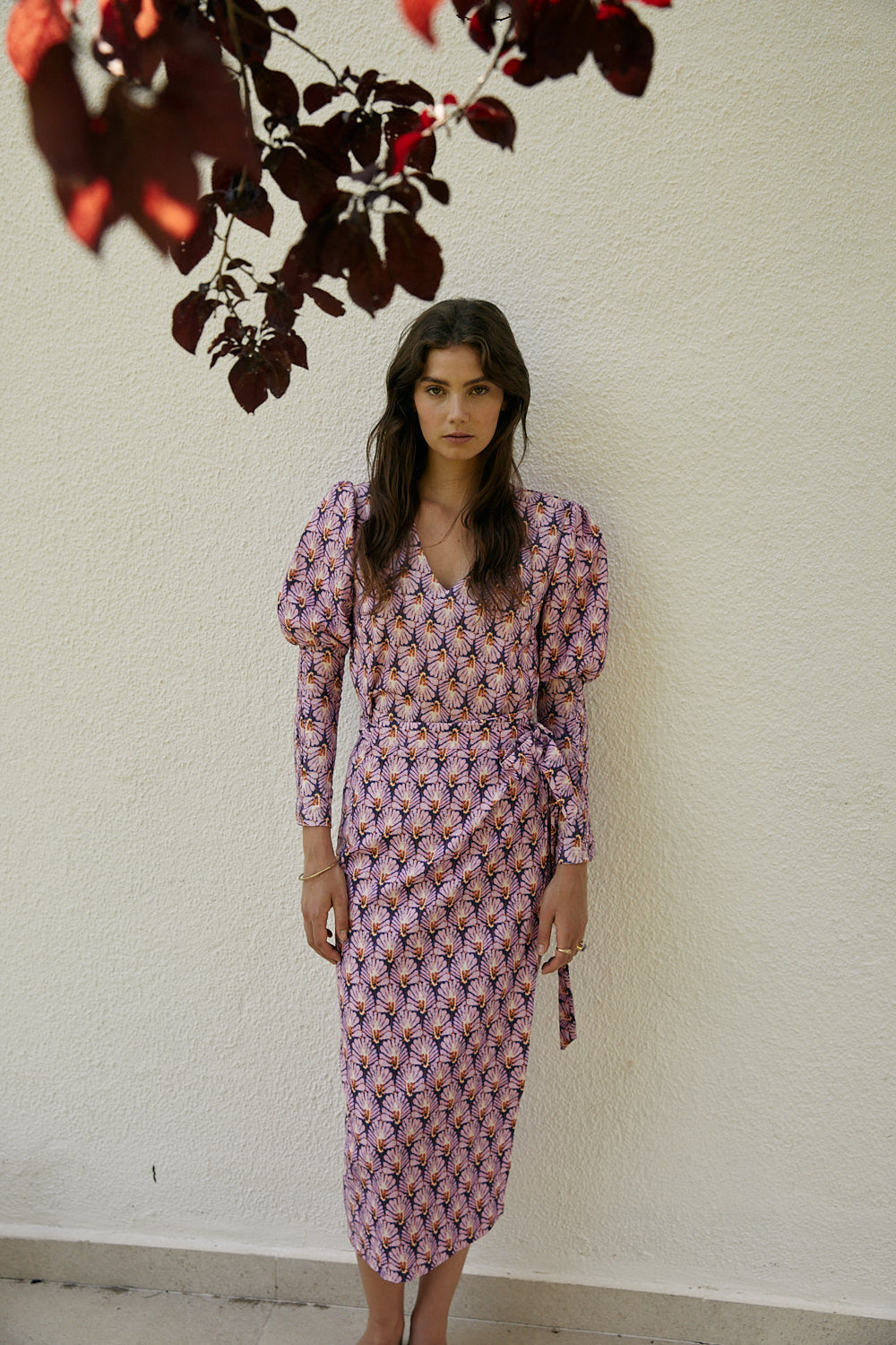 MARIANA blouse top lilac motifs