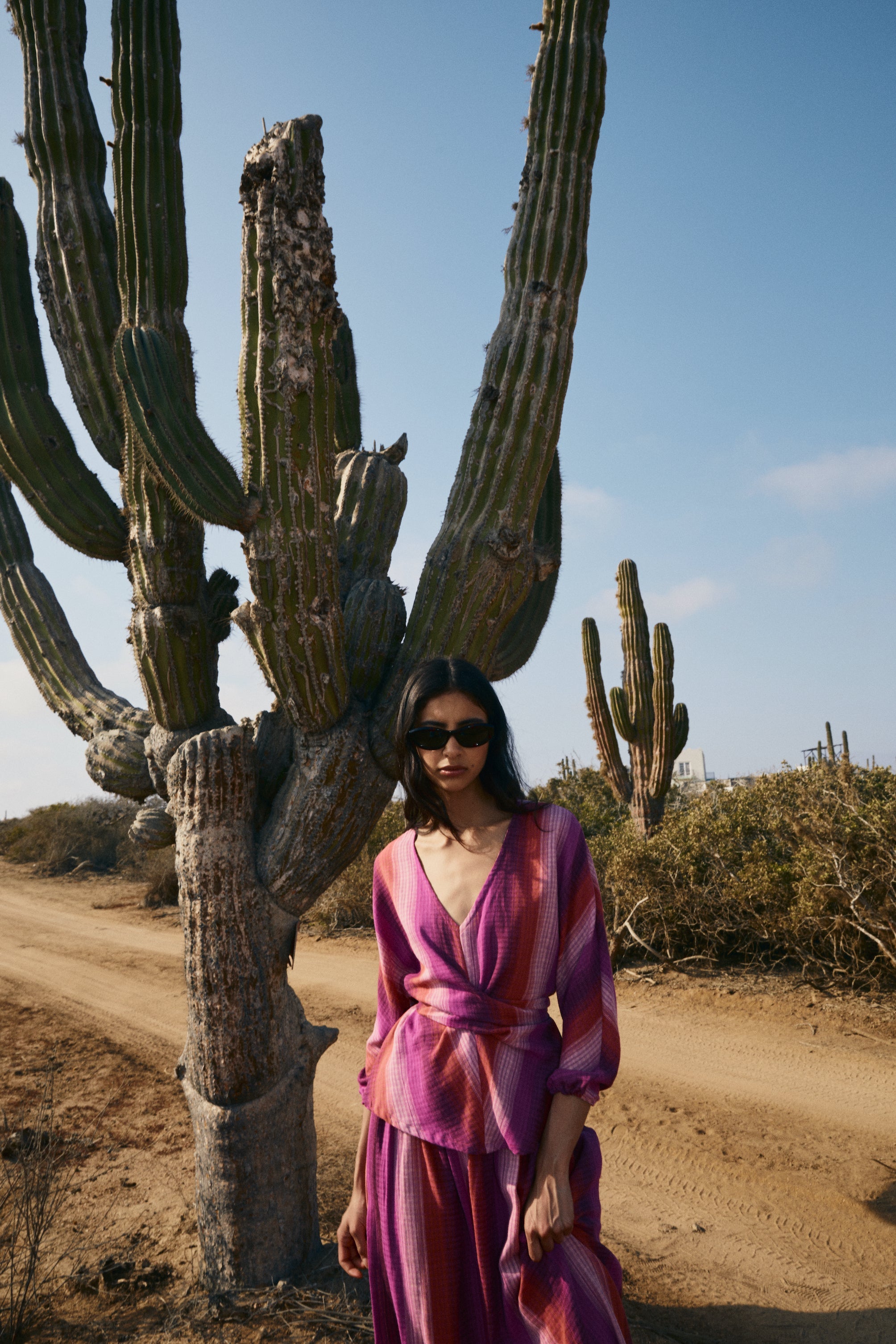 Blusa ALBA rayas fucsias