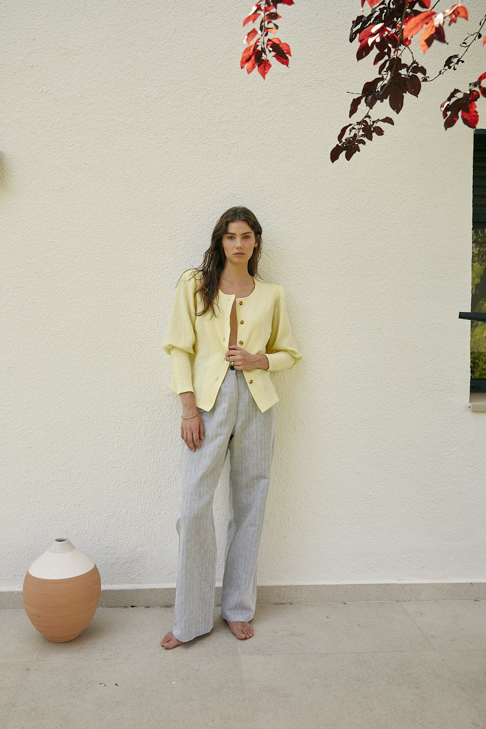 Pantalones ANTOINE espiga azul