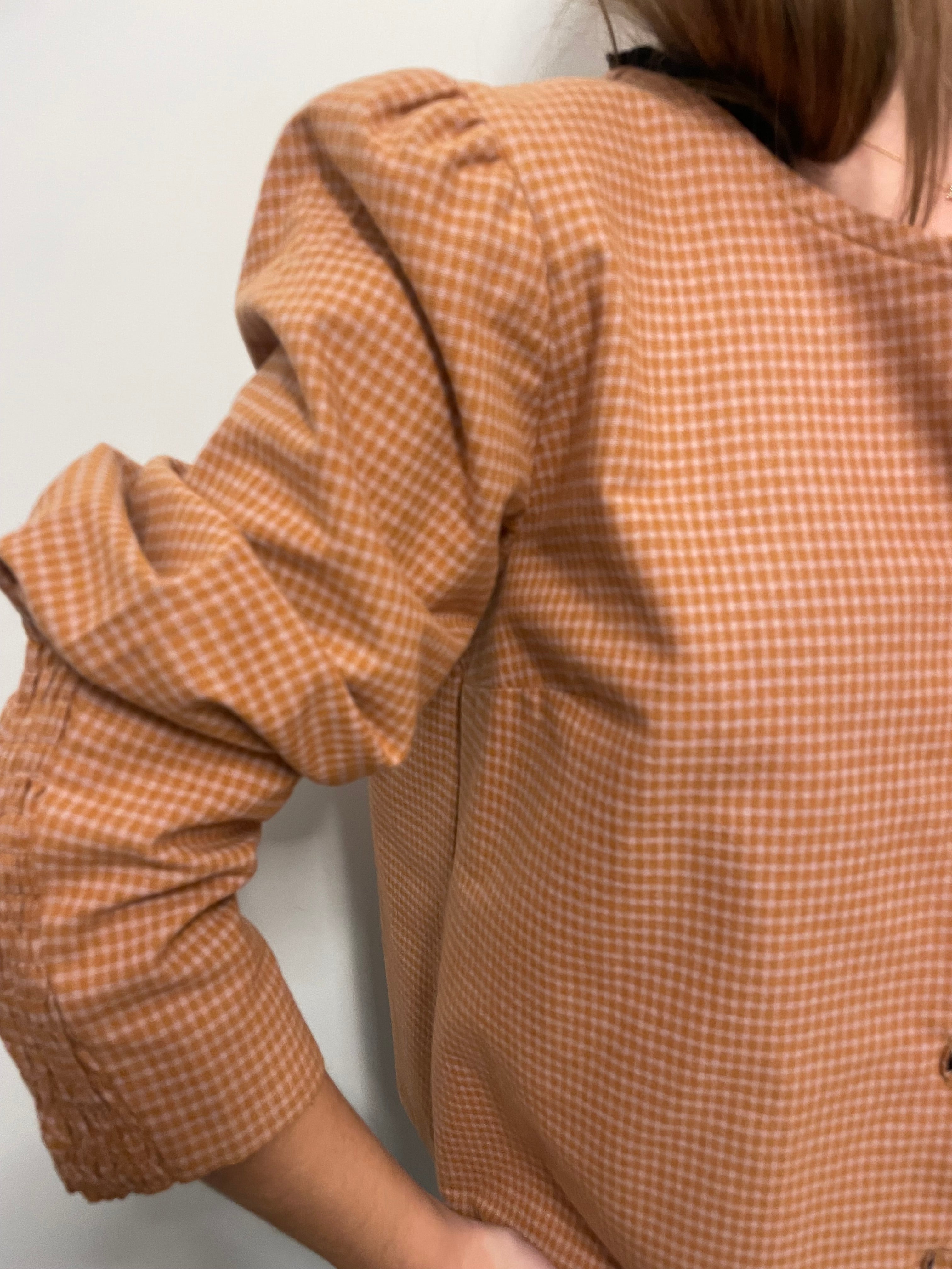 Blusa Luna moustard checks