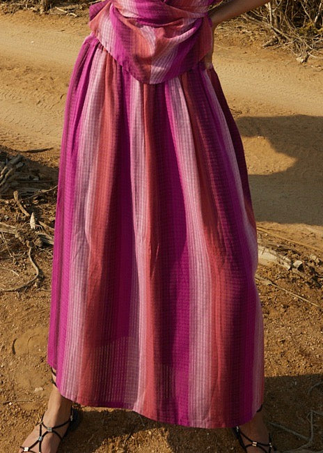 CECILIE fuchsia striped skirt
