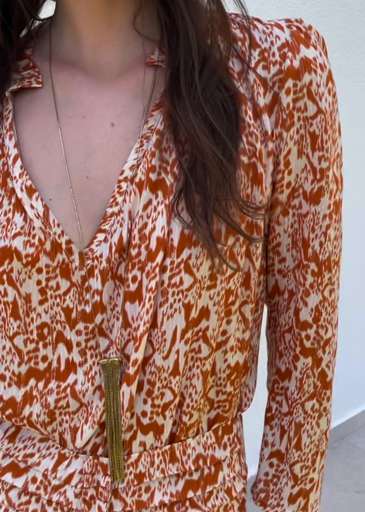 Blusa TRACEY top manchas naranjas