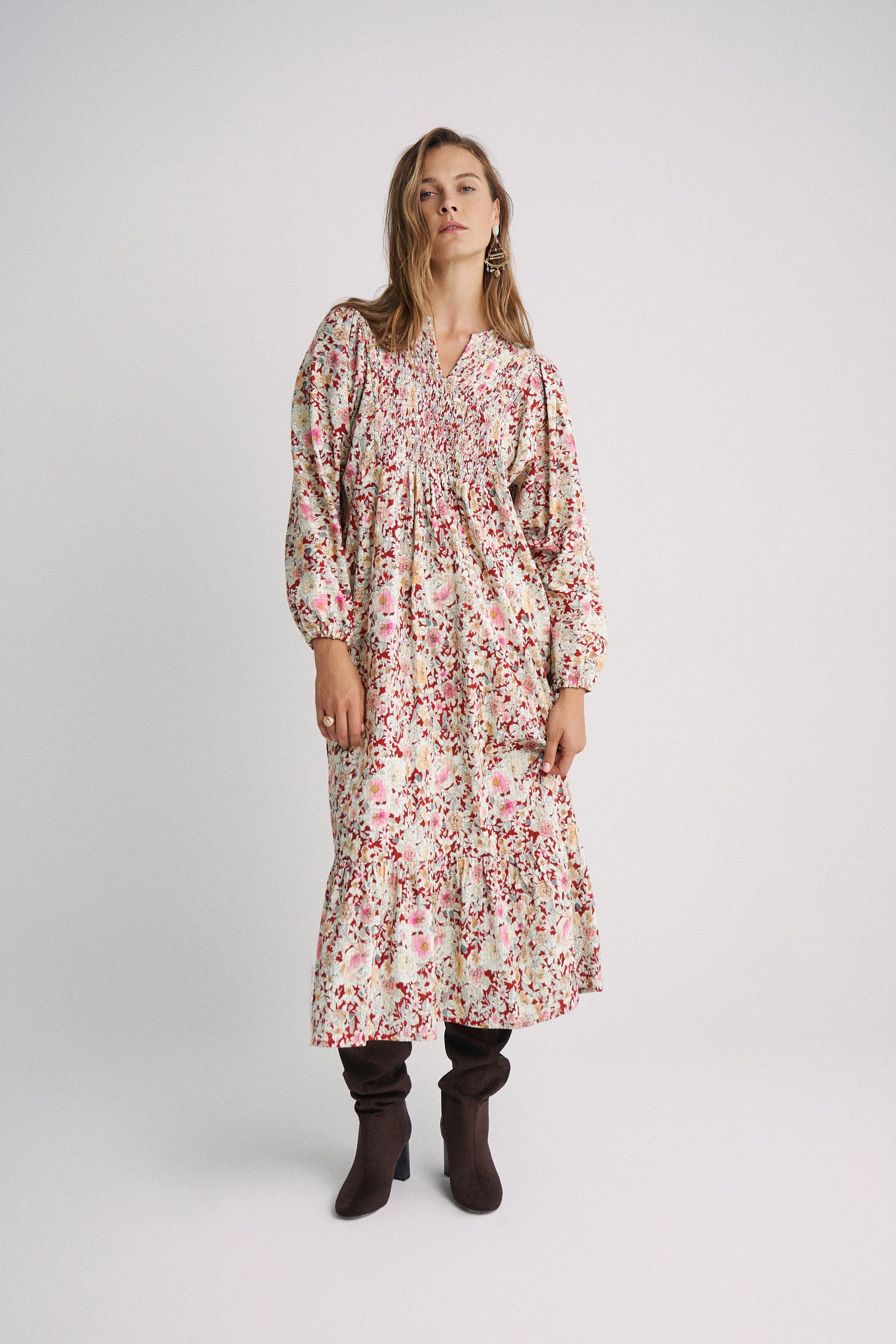 Vestido Bernie Bloom red