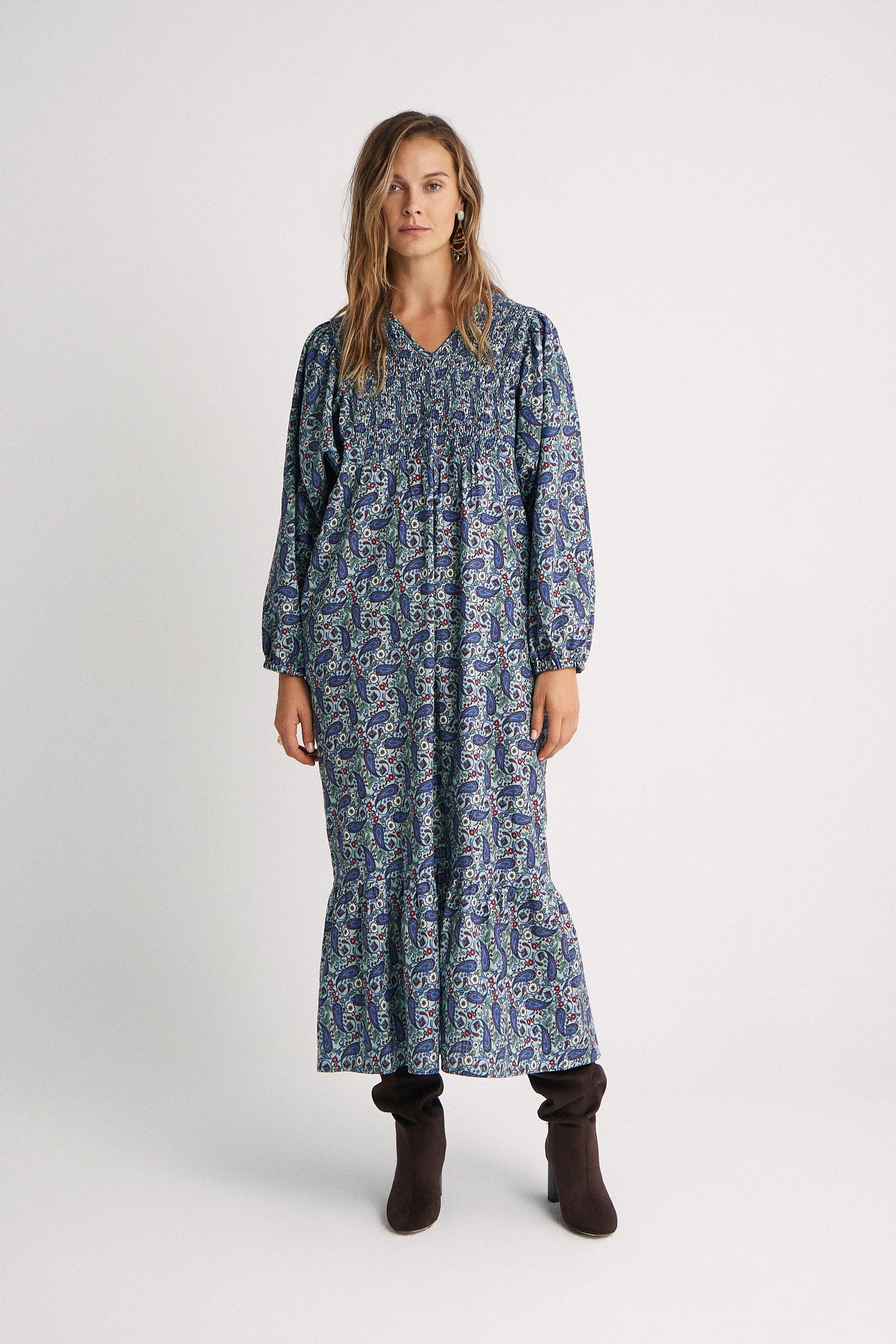 Vestido Bernie Blue Paisley Motifs
