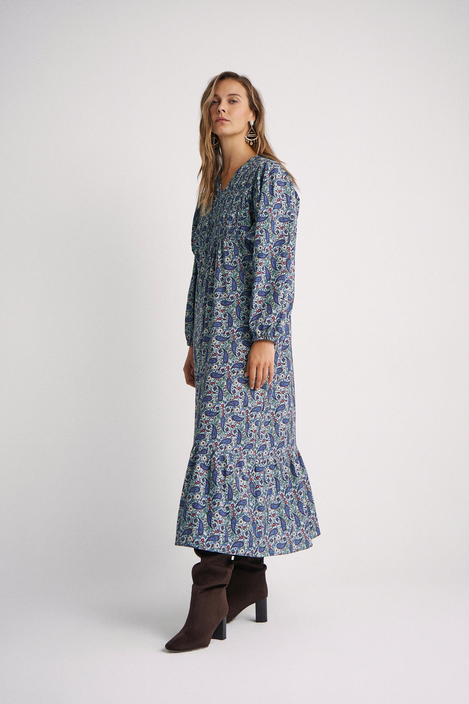 Vestido Bernie Blue Paisley Motifs