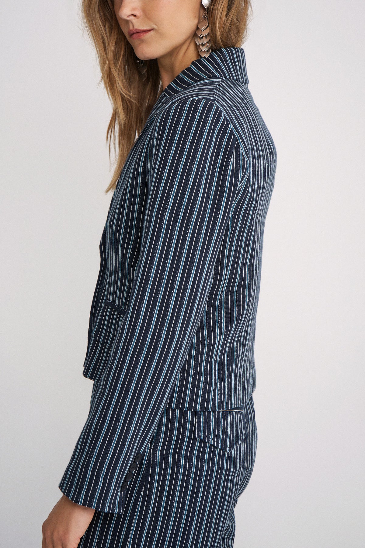 Pantalón Axel Navy Turquoise stripes