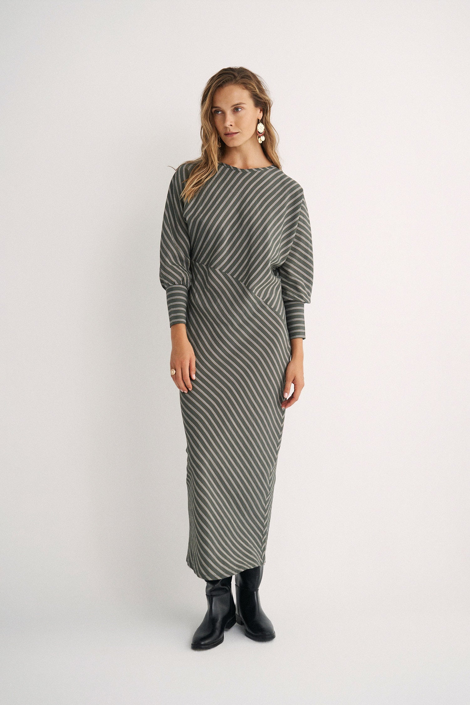 Vestido Berta Green stripes