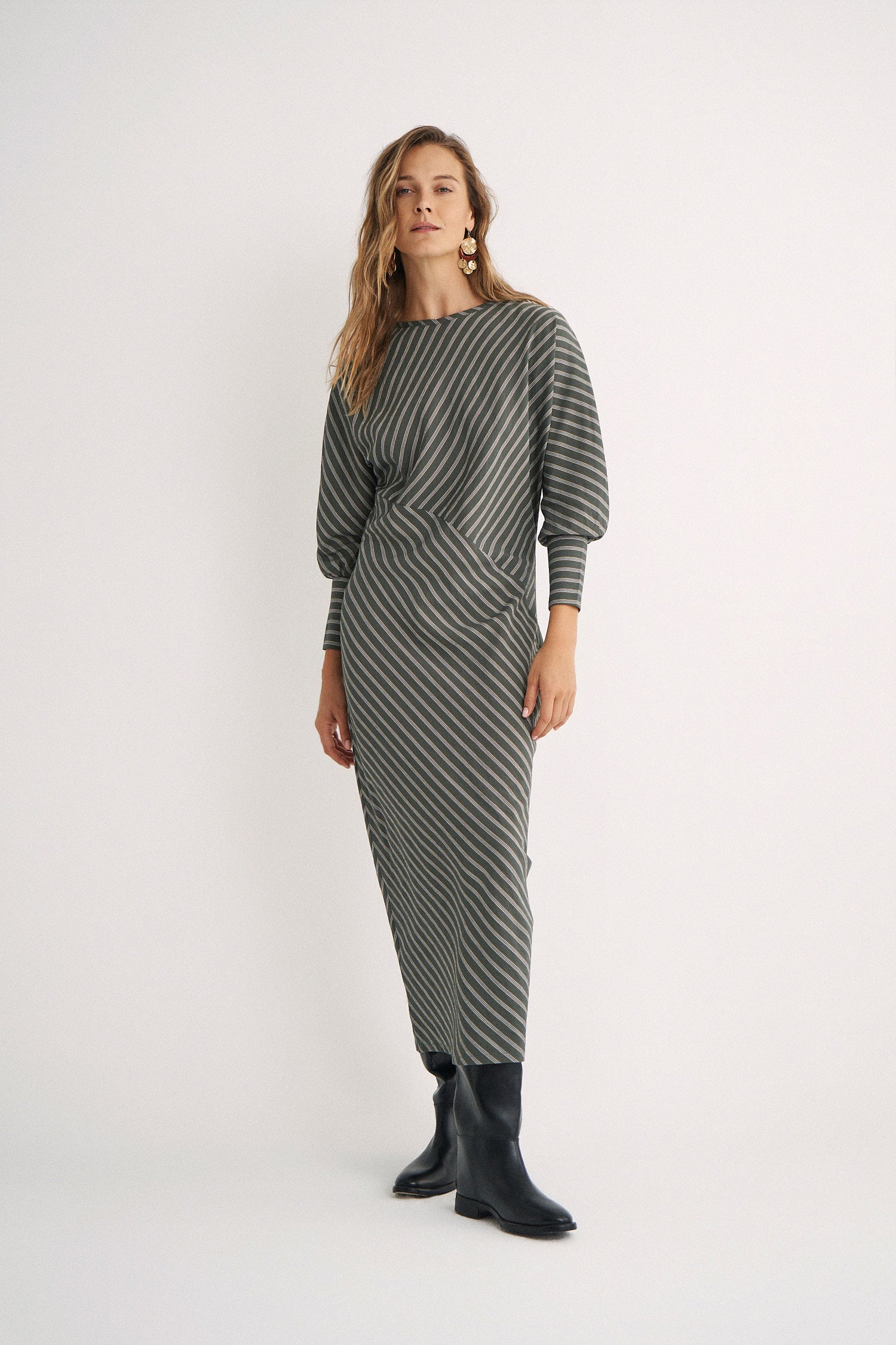 Vestido Berta Green stripes