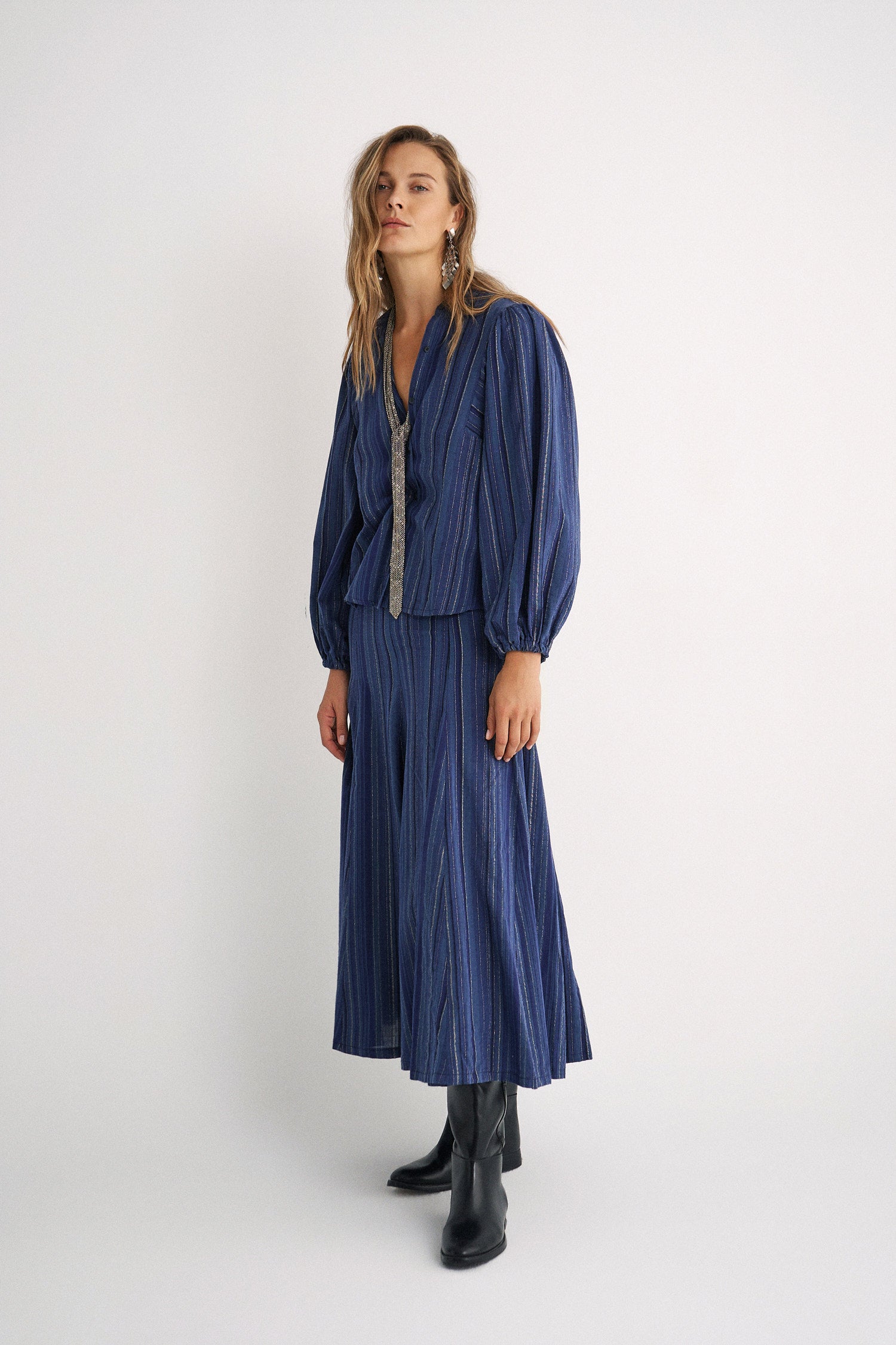 Falda Leslie Blue Stripes