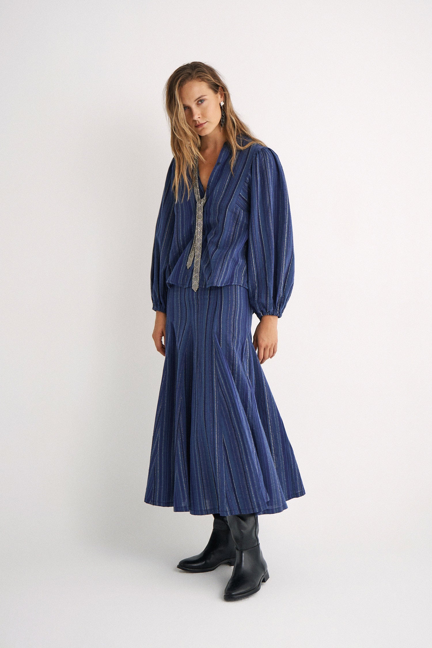 Falda Leslie Blue Stripes
