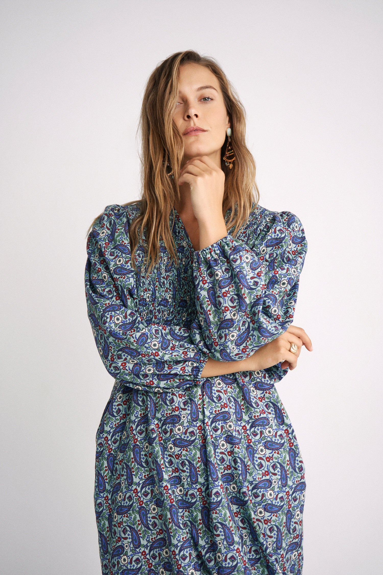Vestido Bernie Blue Paisley Motifs