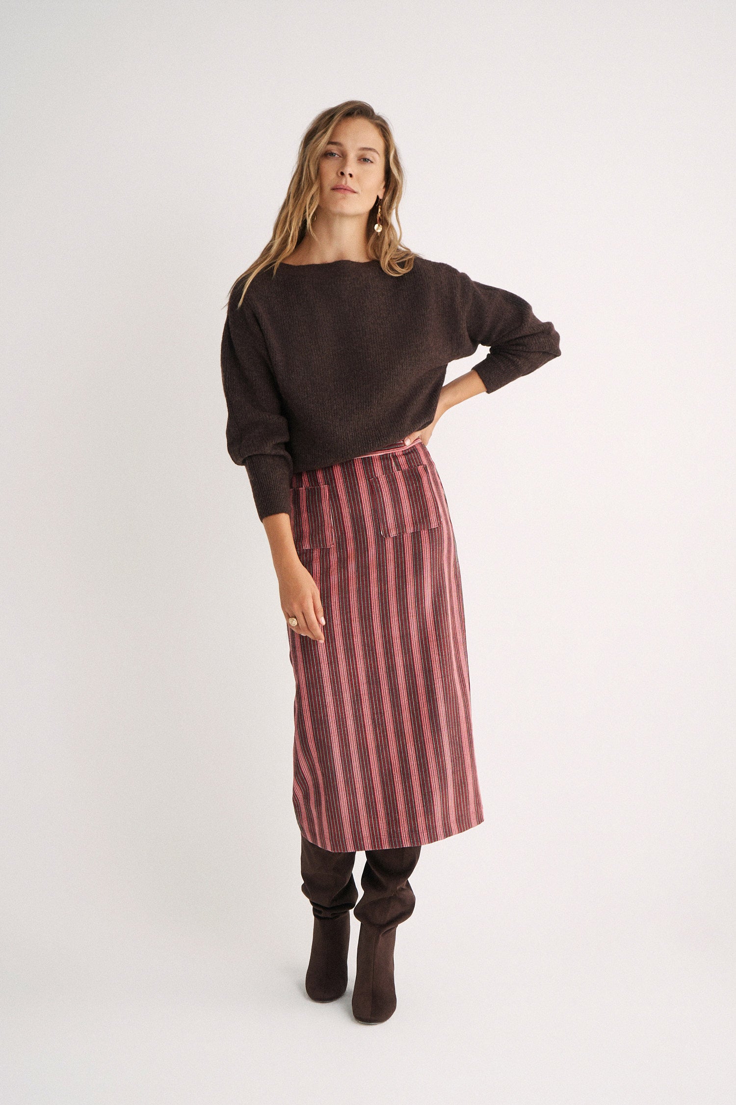 Falda Eulalia Granate stripes