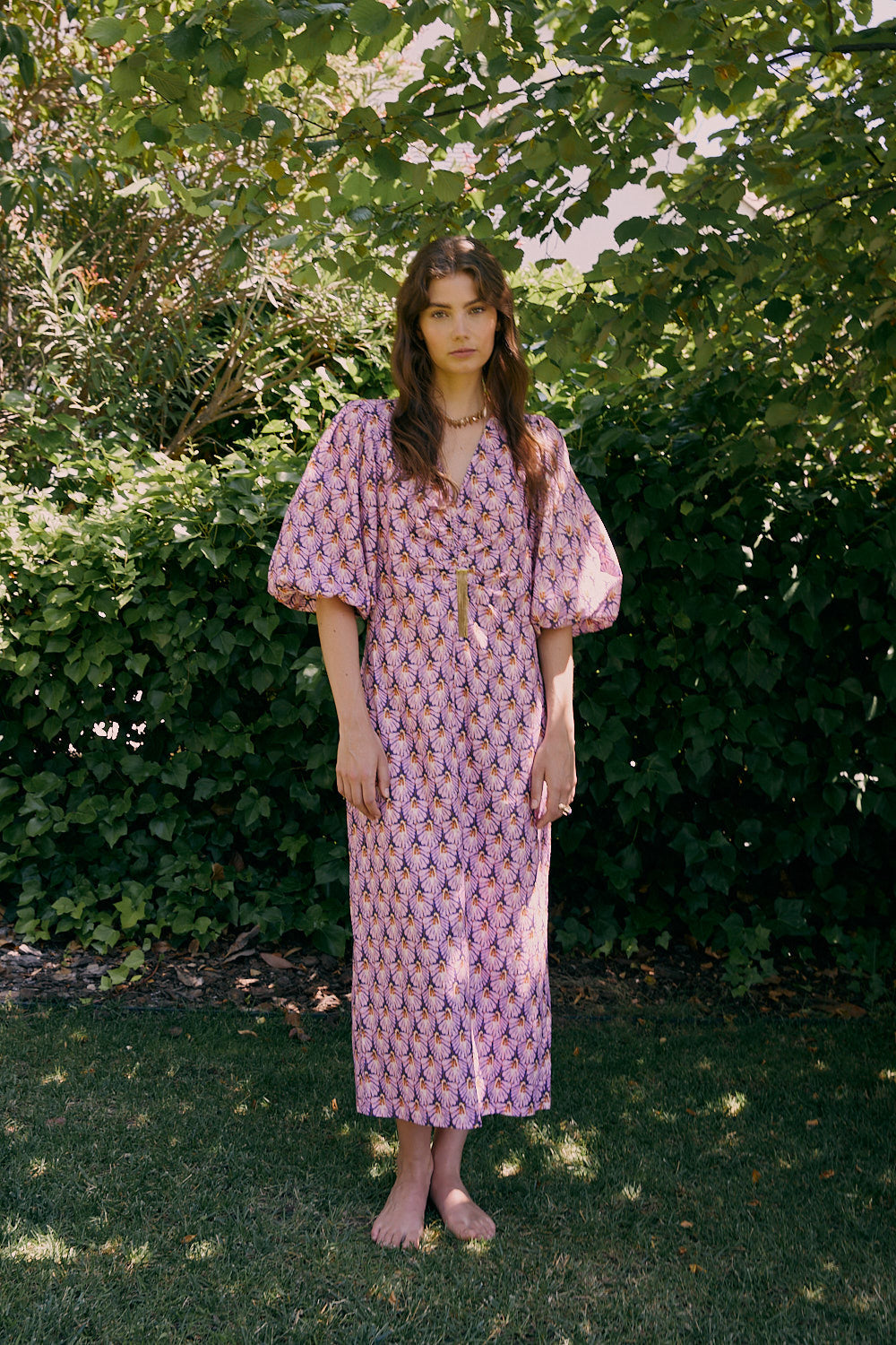 Vestido CARLA motivos lila