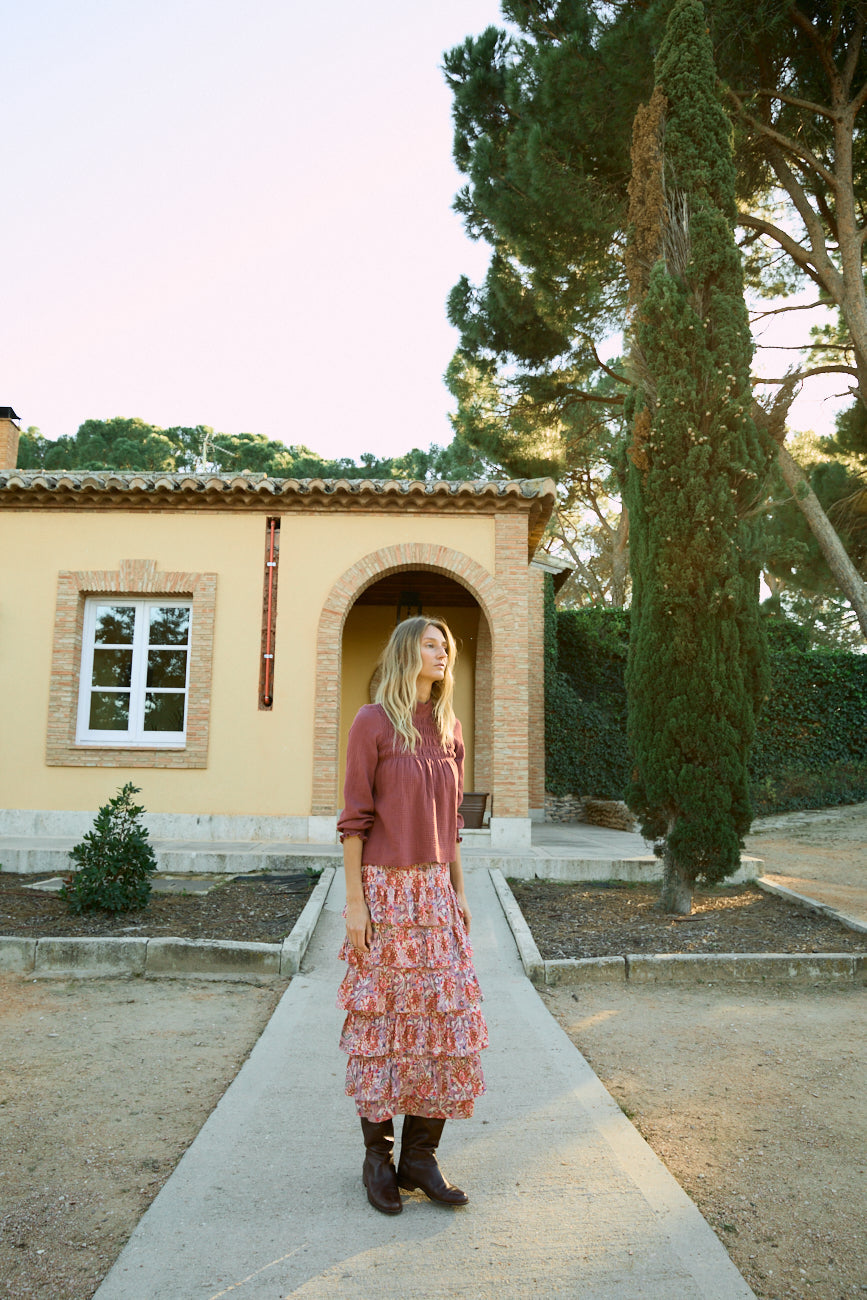 Eline framboise blouse