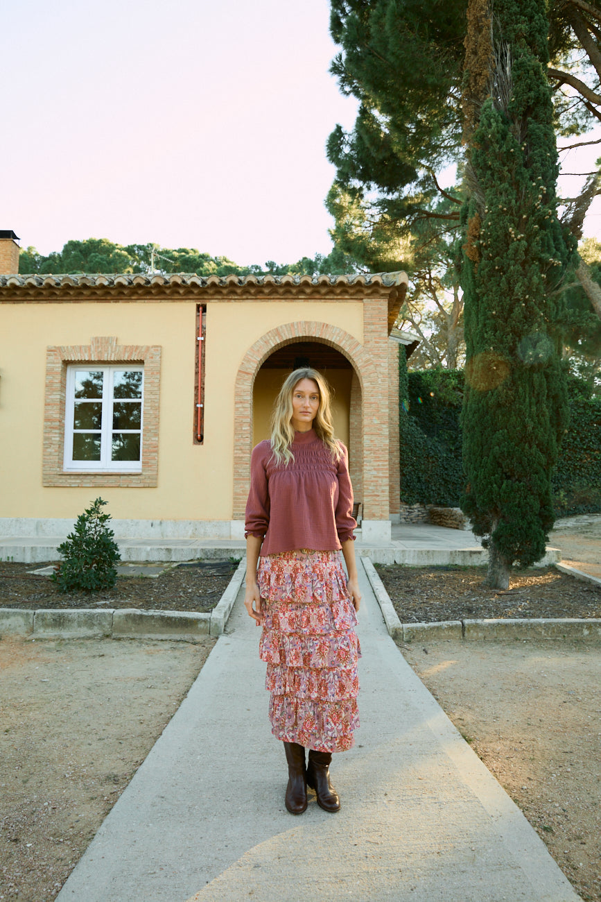 Eline framboise blouse