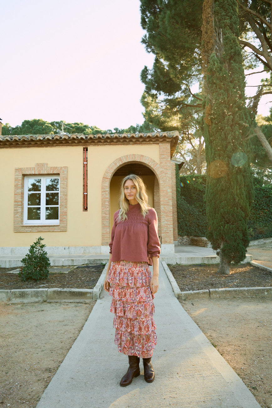 Eline framboise blouse