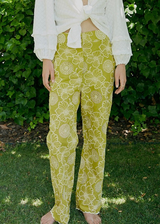 Pantalón PIT bordado mostaza