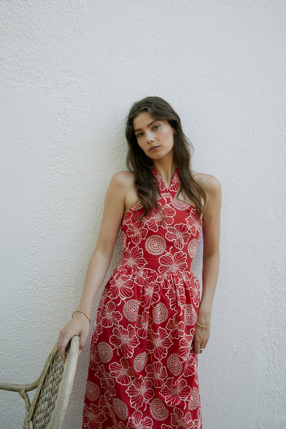 Vestido MARTINA bordado rojo