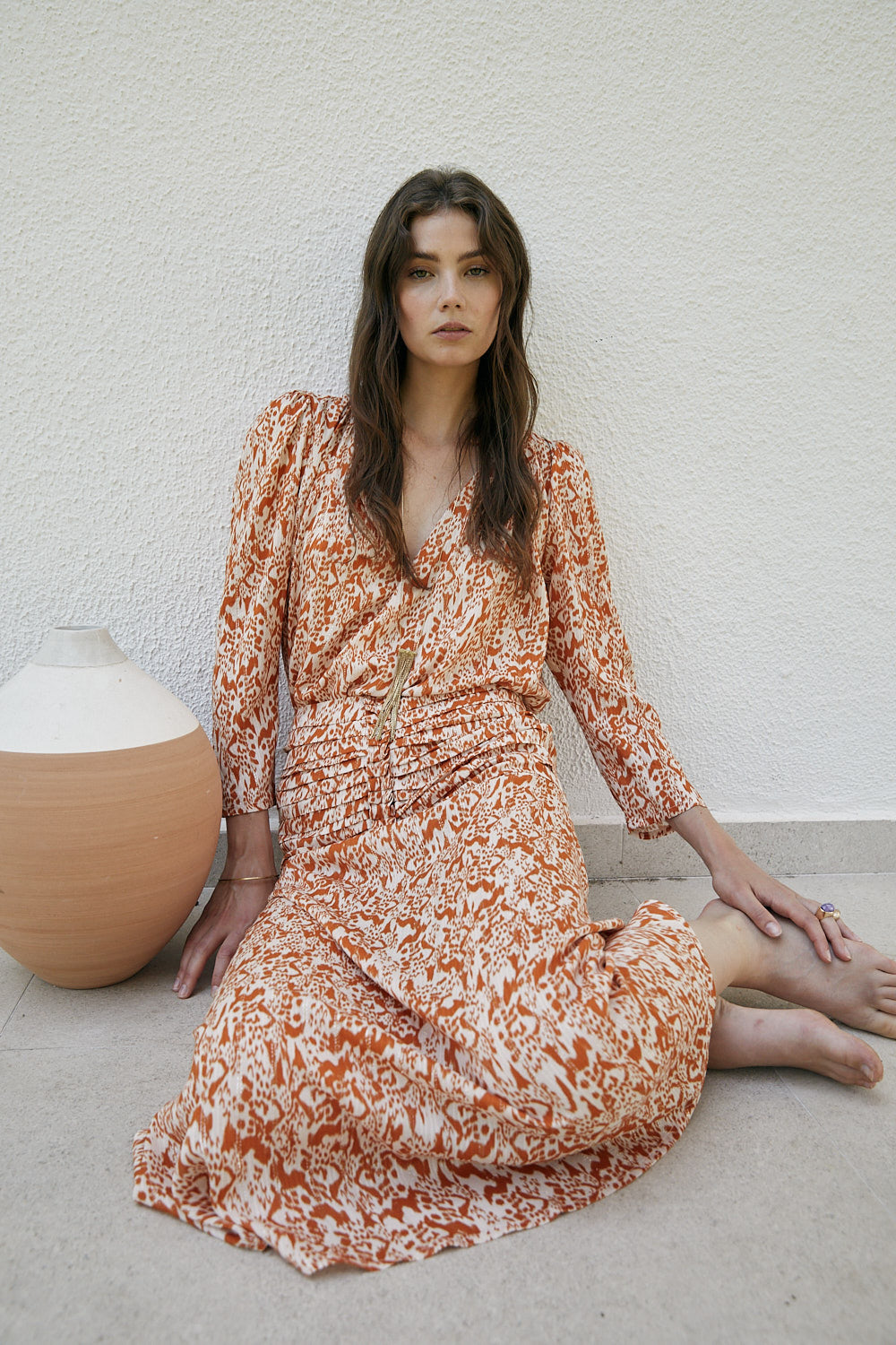 CRIS skirt with orange spots