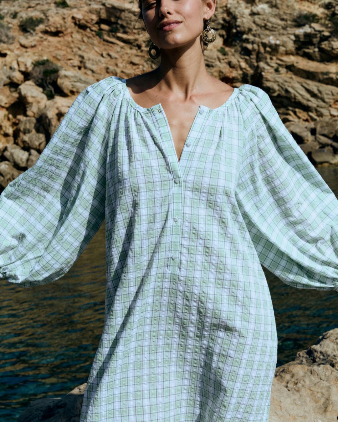 ALE Green check dress