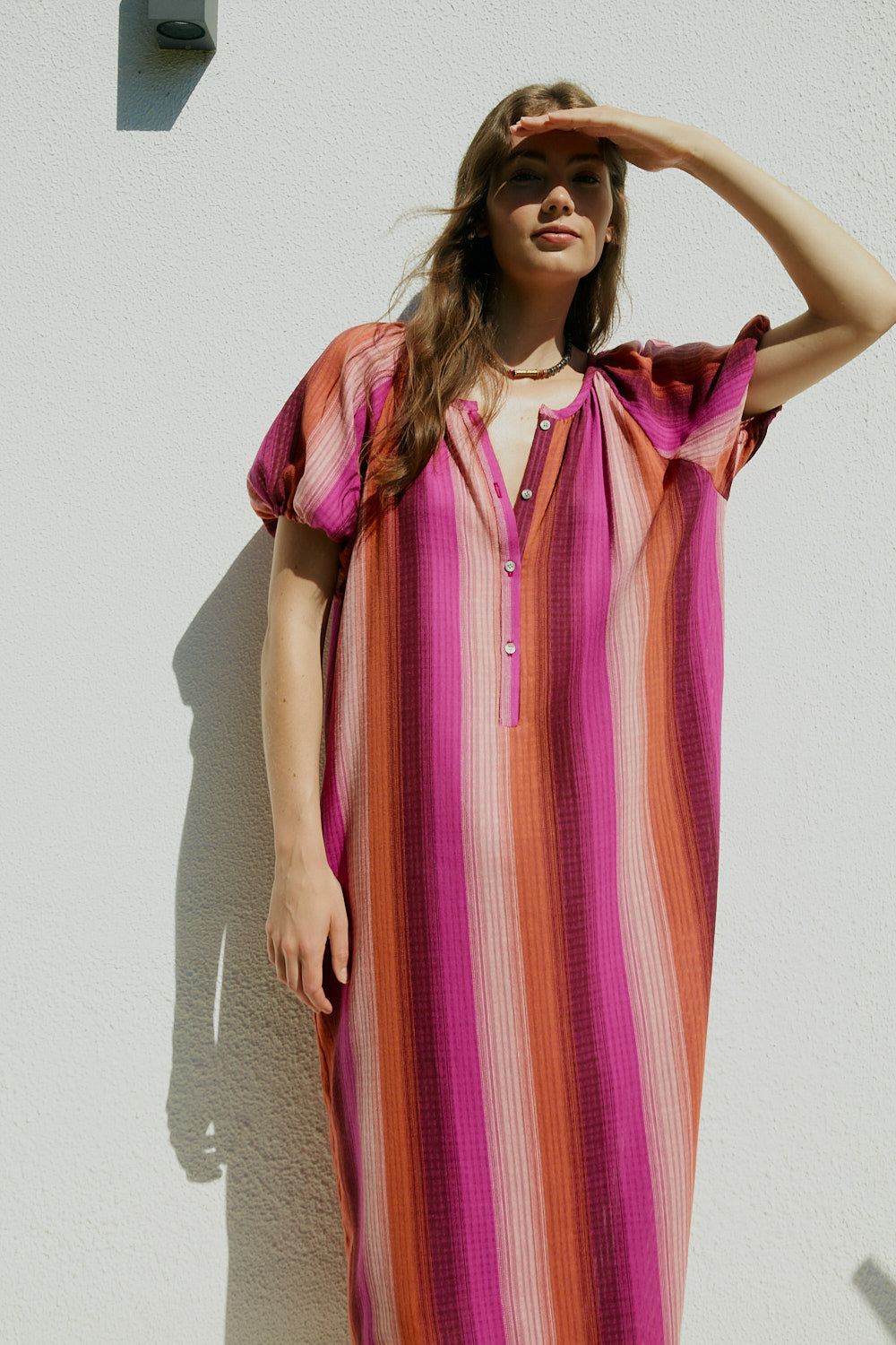ALE fuchsia striped dress