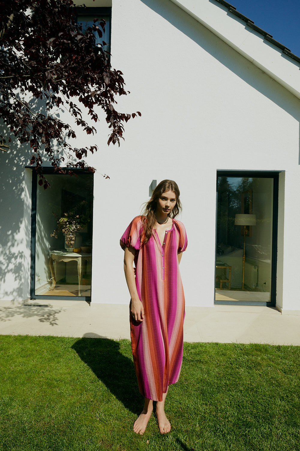 ALE fuchsia striped dress