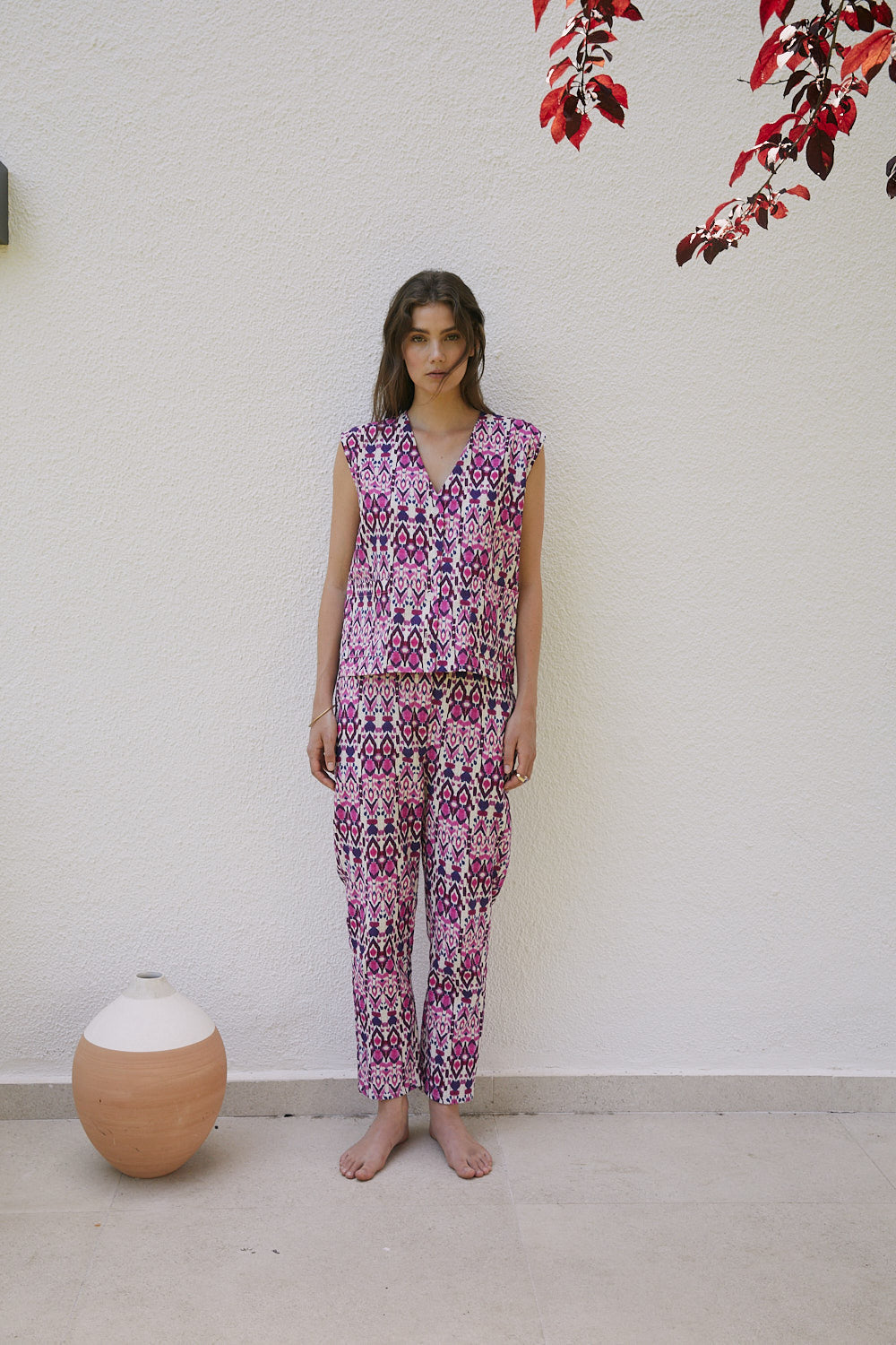 Pantalones ROB ikat fucsia