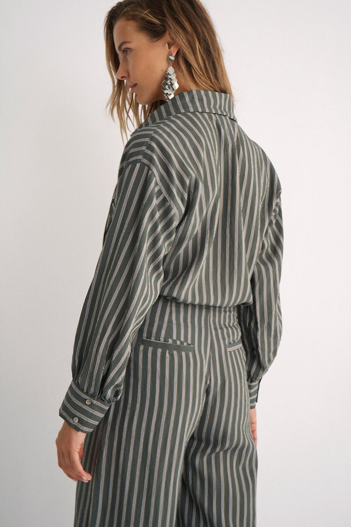 Nina Green stripes blouse