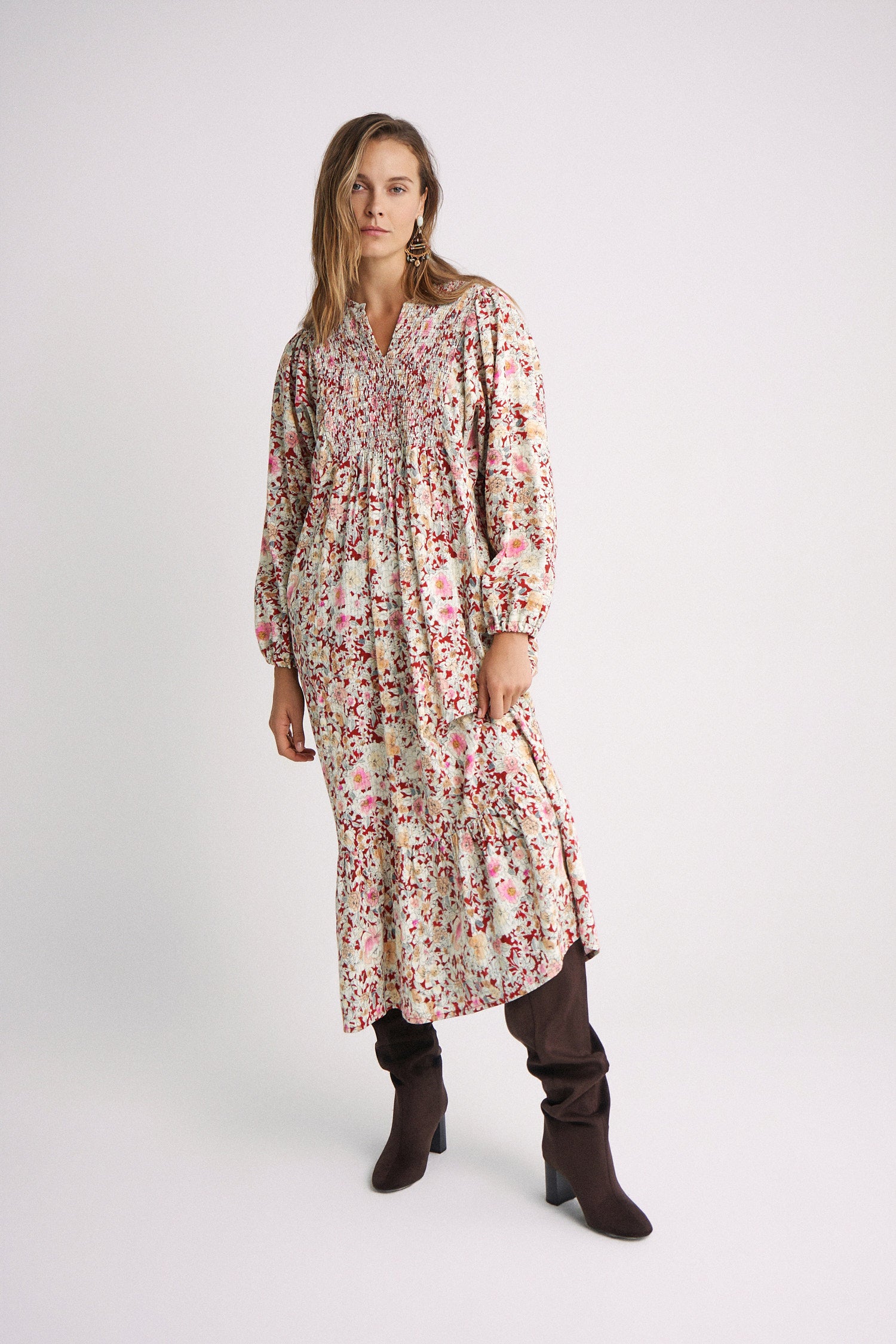 Vestido Bernie Bloom red