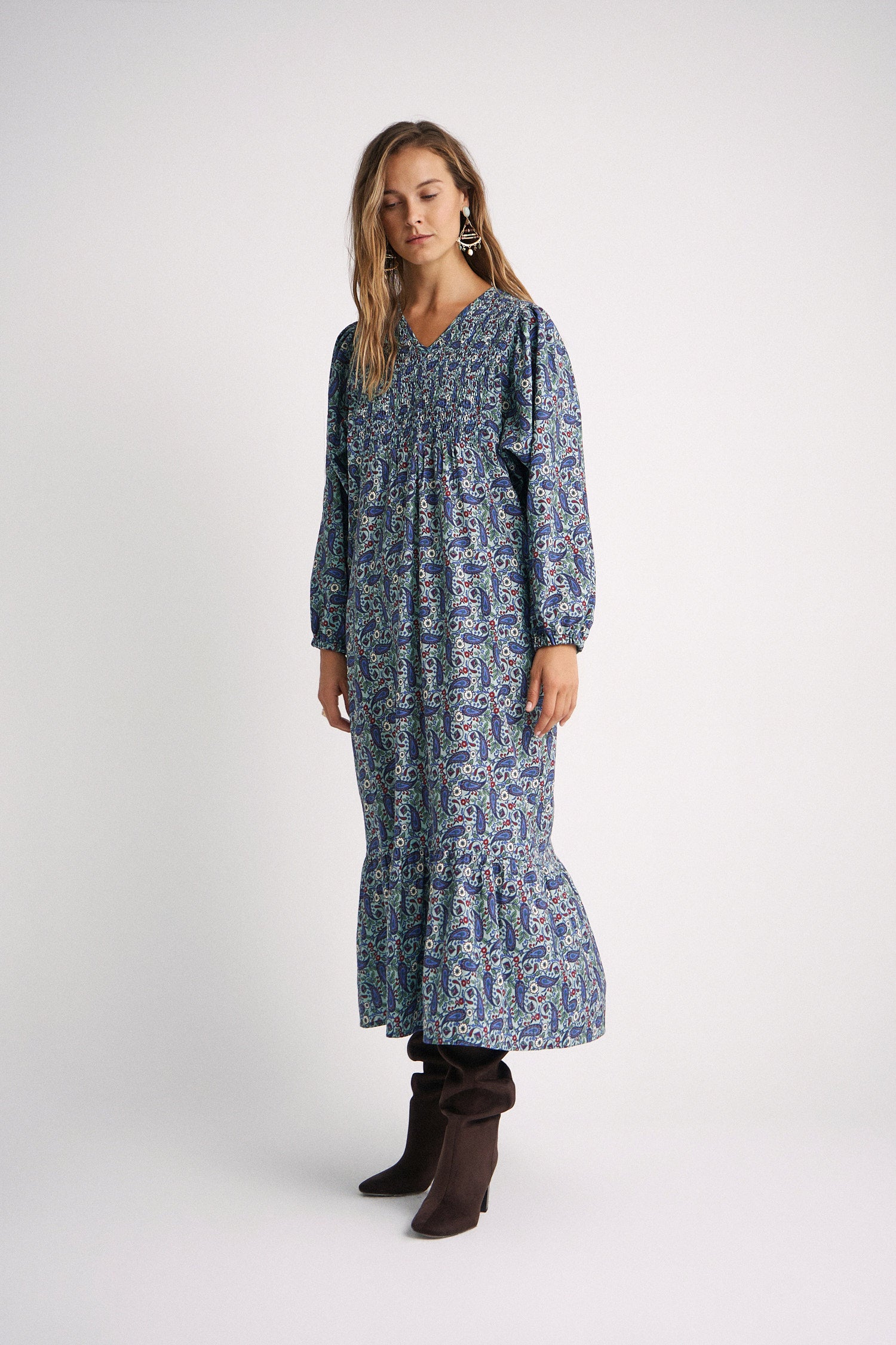 Vestido Bernie Blue Paisley Motifs