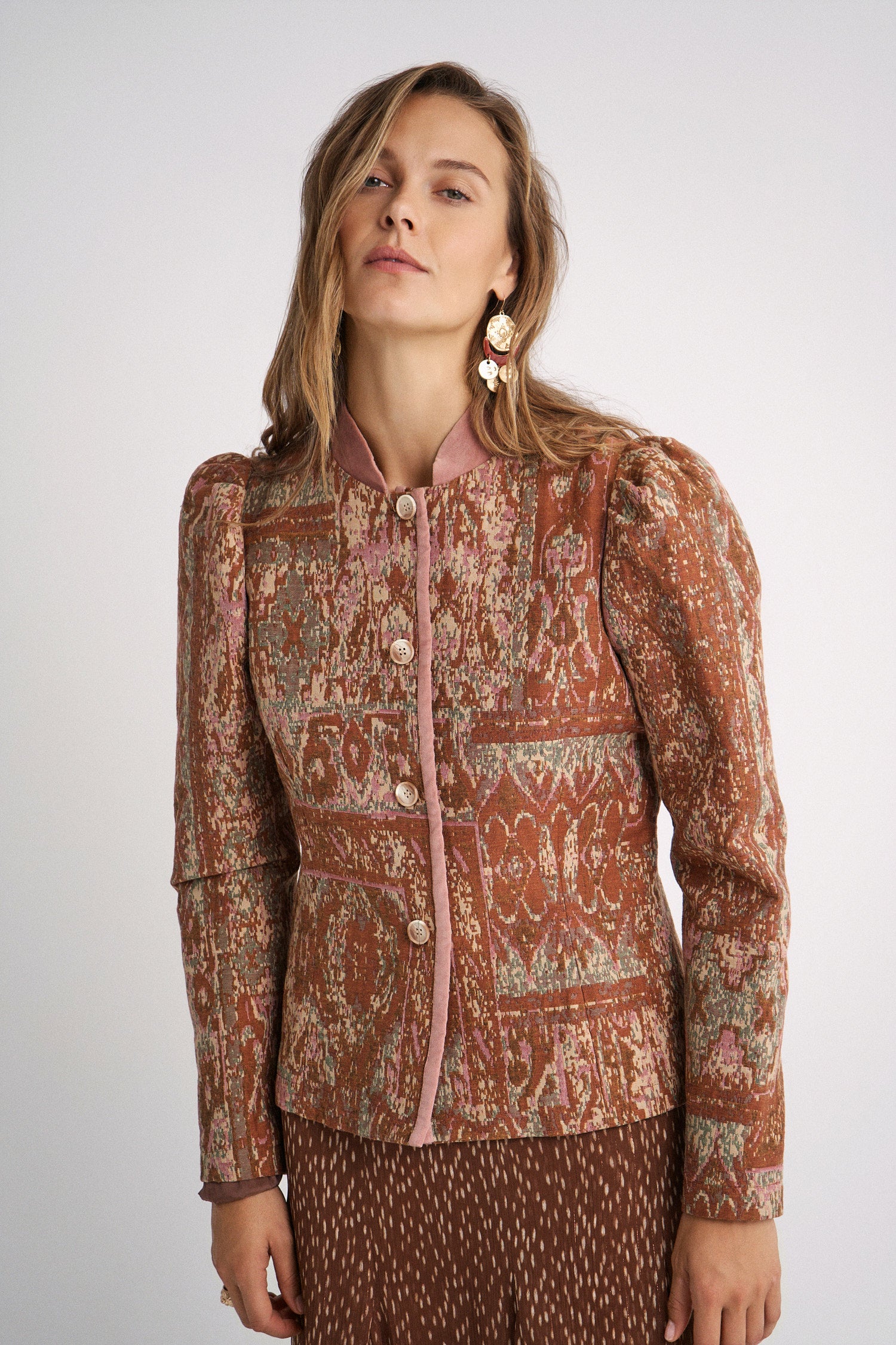 Amelia Rust tapestry jacket