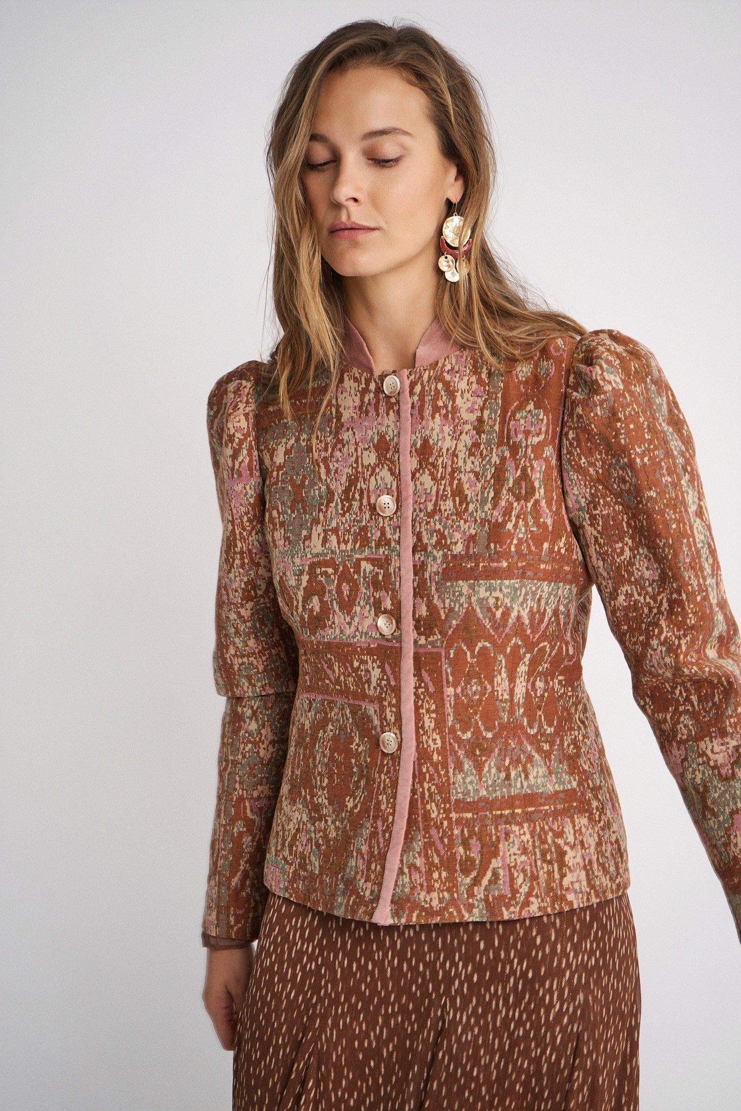 Amelia Rust tapestry jacket
