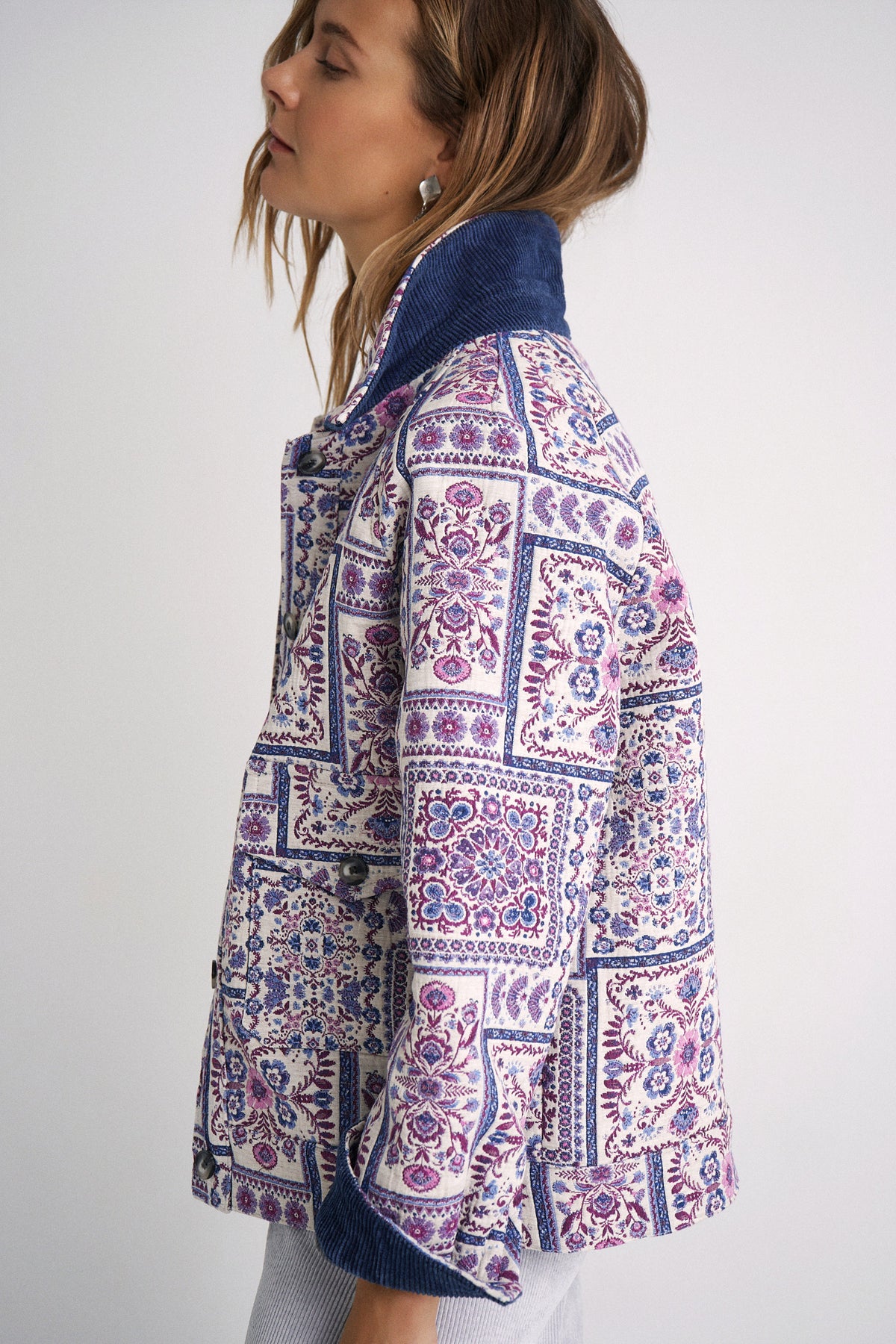 White Tapestry Bomber Jacket