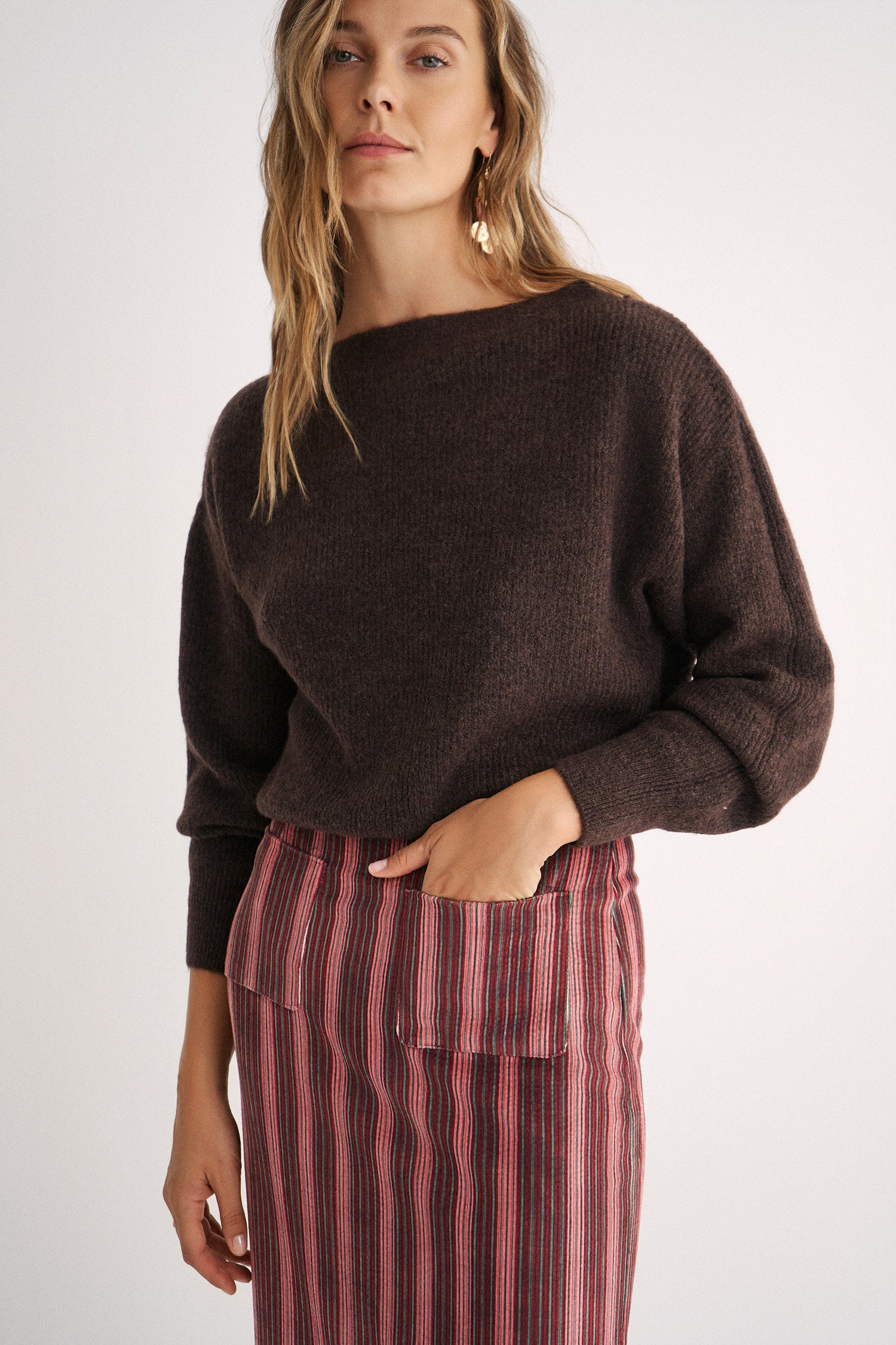 Falda Eulalia Granate stripes