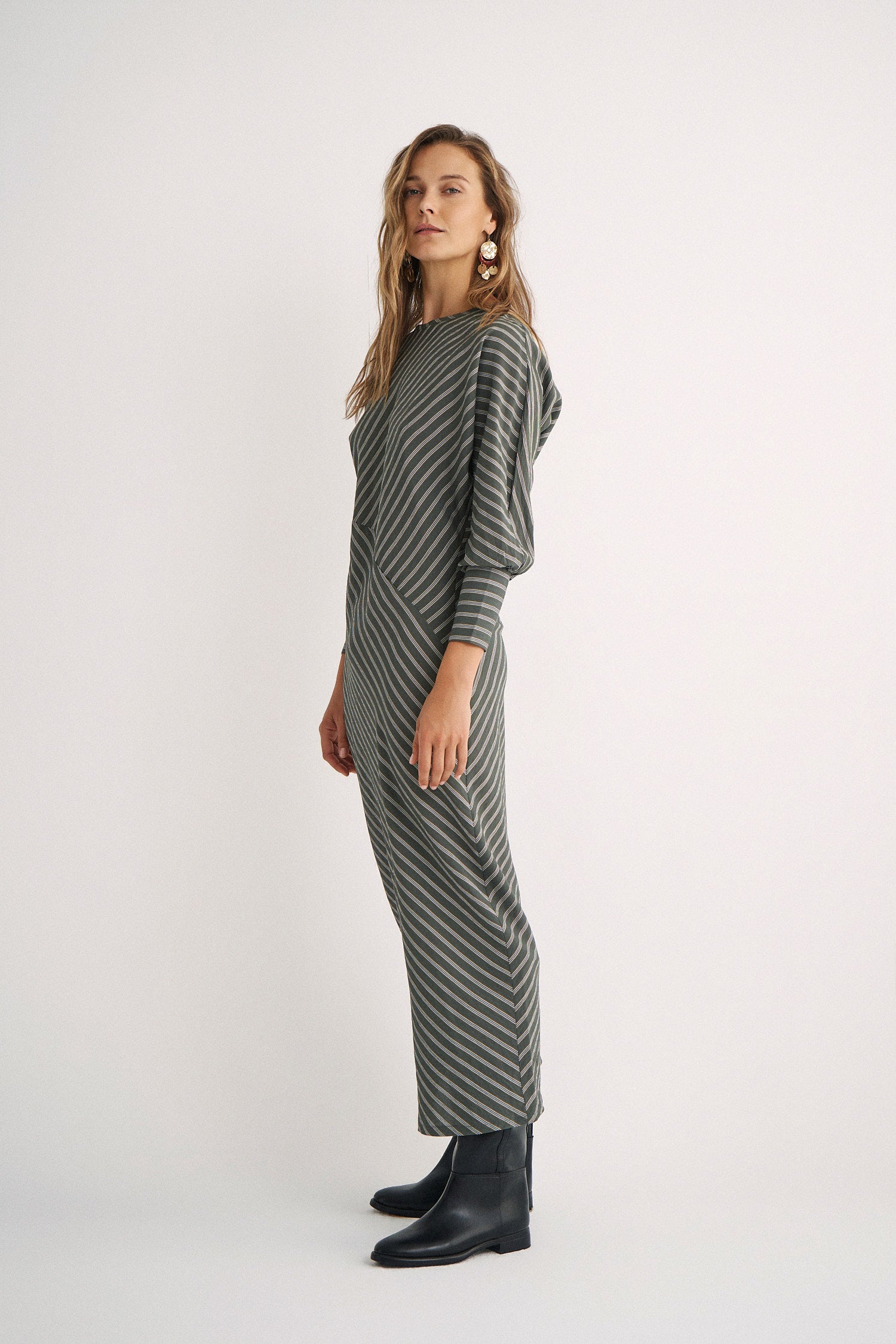 Vestido Berta Green stripes
