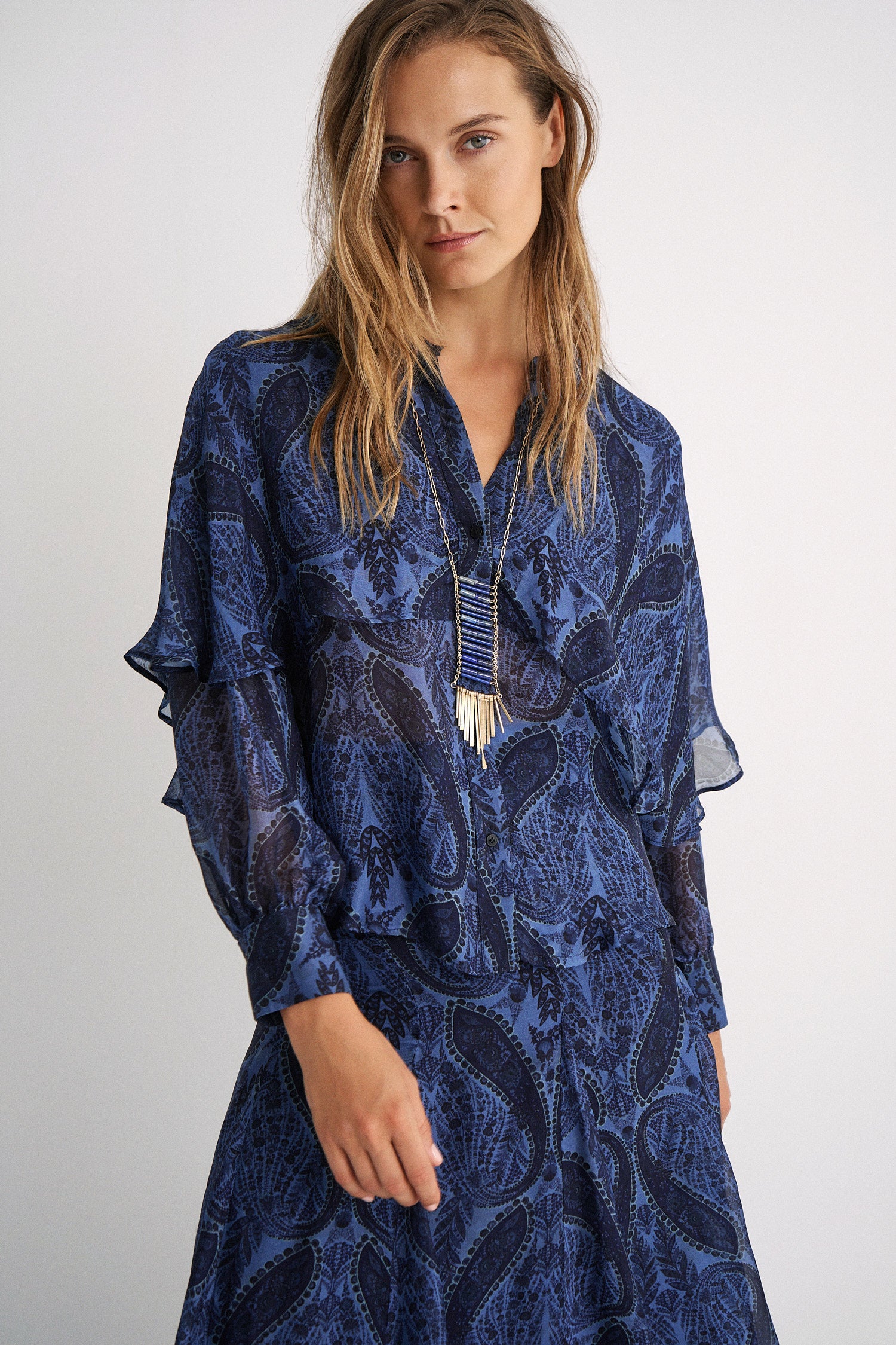 Blusa Lucia Boho blue
