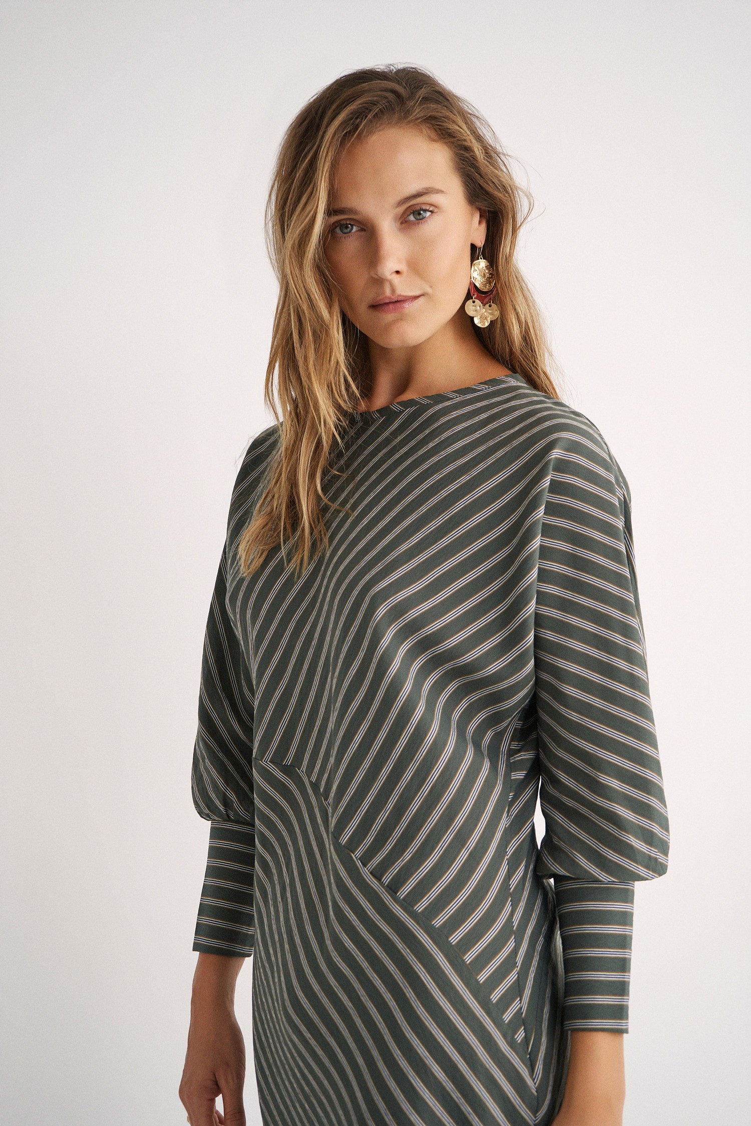 Vestido Berta Green stripes
