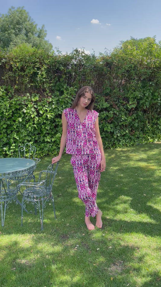 Fuchsia ikat ROB pants